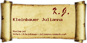 Kleinbauer Julianna névjegykártya
